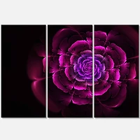 Designart - Fractal Purple Rose in Dark