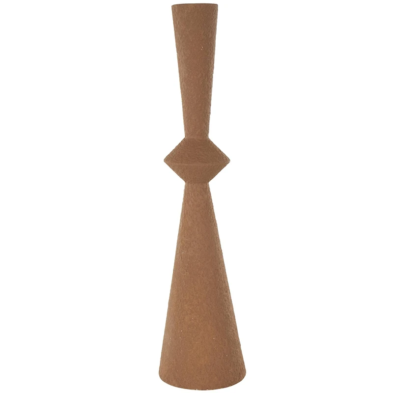 26.5" Brown Art Deco Fluted Metal Vase