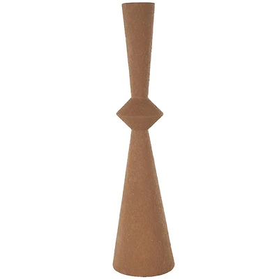 26.5" Brown Art Deco Fluted Metal Vase