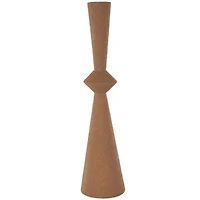 26.5" Brown Art Deco Fluted Metal Vase