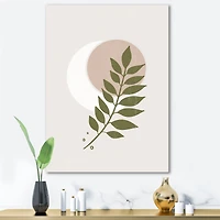 Designart - Abstract Geometrical Moon With Leaf IV