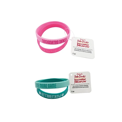 Assorted Pickleball Silicone Wrist Bands, 2pc. by Fab Finds