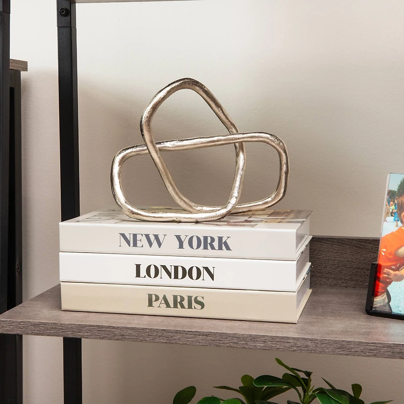 Mind Reader Geometric Infinity Sculpture, Metal, Silver