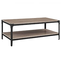 Walker Edison 48" Driftwood Angle Iron Coffee Table