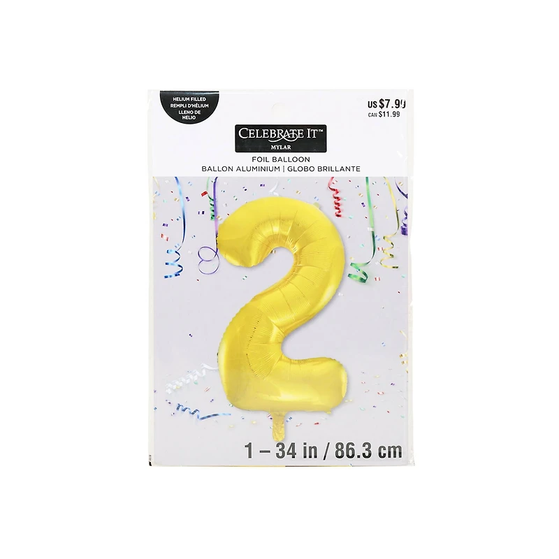 Gold Foil Number Balloon by Celebrate It