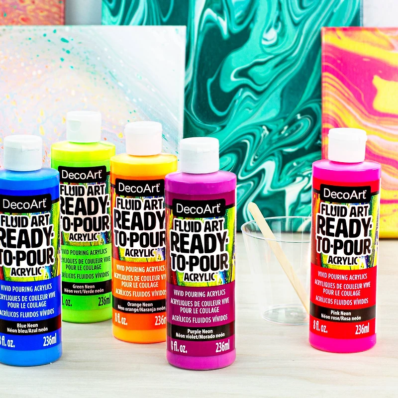 DecoArt® Fluid Art Ready to Pour Acrylic™ Neon Blast Paint Pack