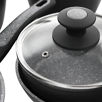 Oster 10-Piece Black and Gray Speckle Nonstick Aluminum Cookware Set