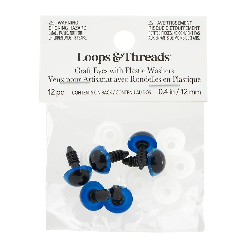 12mm Blue Craft Eyes by Loops & Threads®