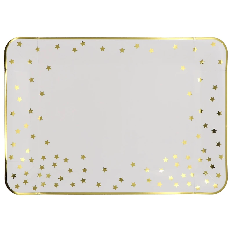 9" x 13" Gold Stars Paper Serving Trays, 2ct. by Celebrate It™