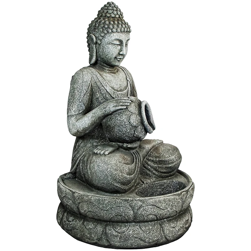 32" Buddha in Sukhasana Pose Outdoor Garden Water Fountain