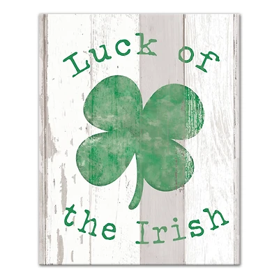 Luck Irish Clover 16" x 20" Canvas Wall Art