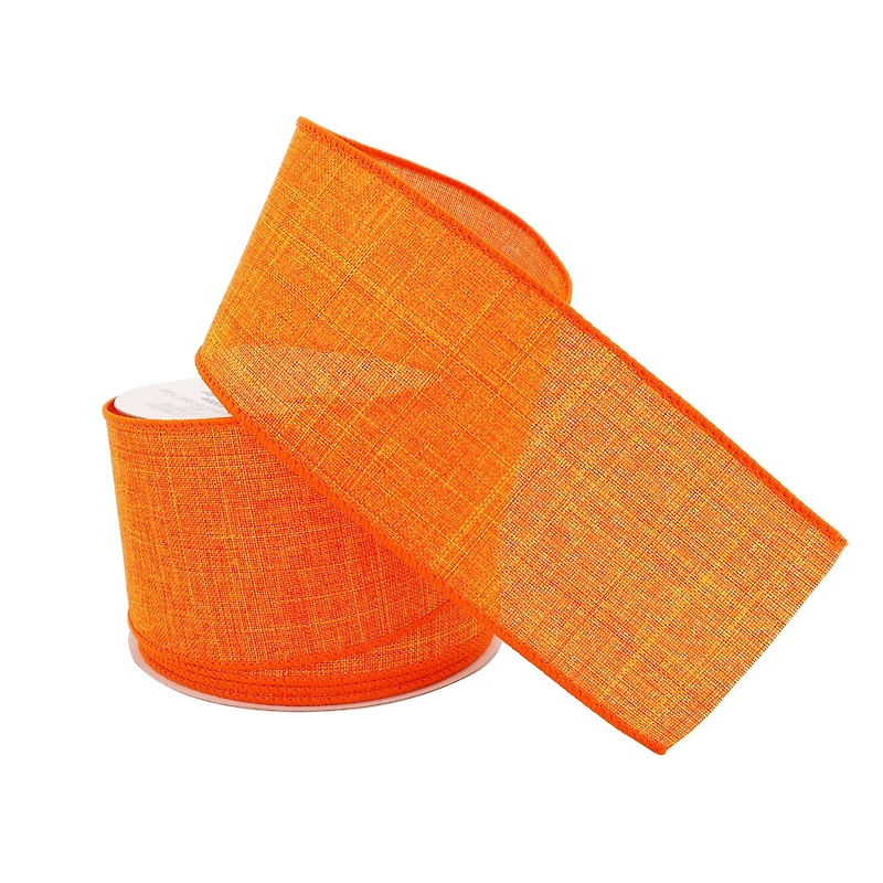 2.5" x 25ft. Faux Linen Wired Ribbon by Celebrate It™ Décor