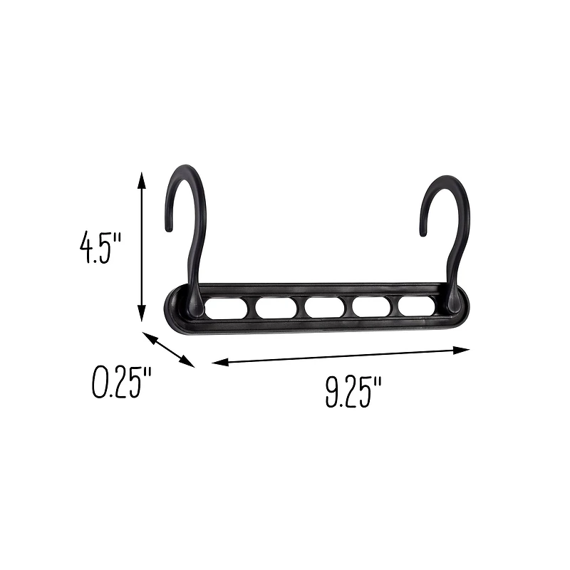 Honey Can Do Cascading 9" Collapsible Black Plastic Hangers, 20ct.