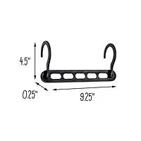 Honey Can Do Cascading 9" Collapsible Black Plastic Hangers, 20ct.