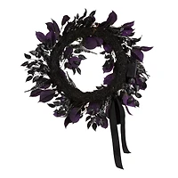 26" Floral Mini Skulls Pre-Lit LED Wreath