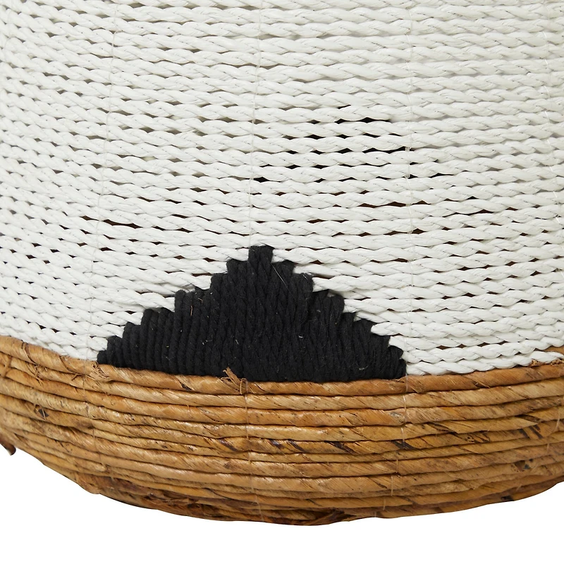 CosmoLiving by Cosmopolitan White Banana Leaf Bohemian Storage Basket Set