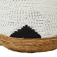 CosmoLiving by Cosmopolitan White Banana Leaf Bohemian Storage Basket Set