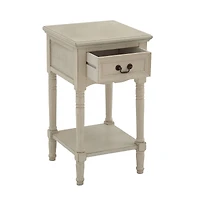 2.5ft. Cream Wood Traditional Accent Table