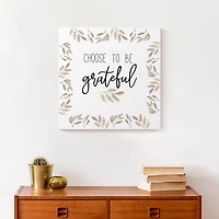 Be Grateful Fall Leaves Canvas Wall Art