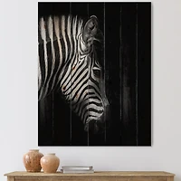 Designart - Monochrome Portrait of Zebra Head
