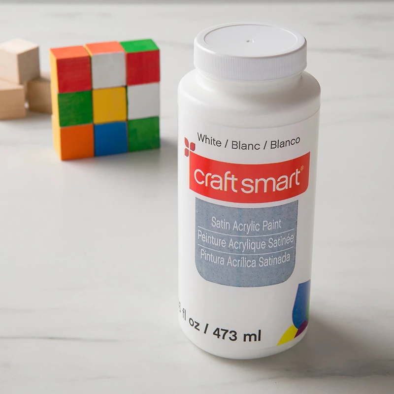 9 Pack: White Satin Acrylic Paint by Craft Smart®, 16oz.