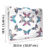 RoomMates Pink & Blue Papillon Peel & Stick Wallpaper