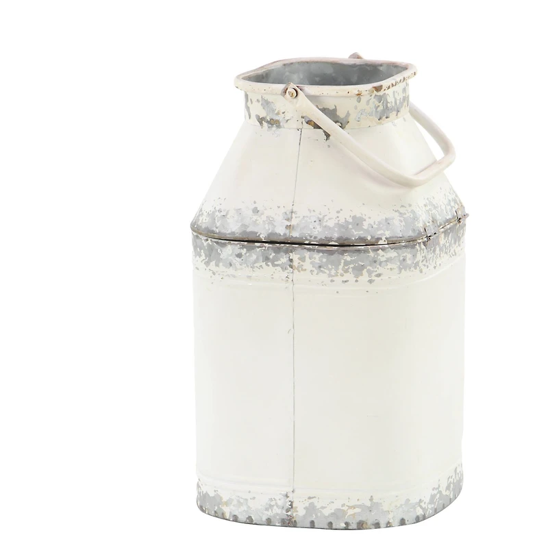 White Metal Farmhouse Decorative Jar Set