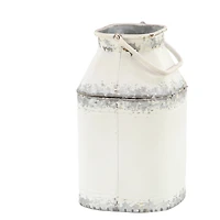 White Metal Farmhouse Decorative Jar Set