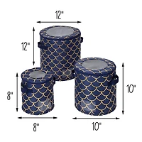 Honey Can Do Golden Scallop Round Dinnerware Storage Box Set