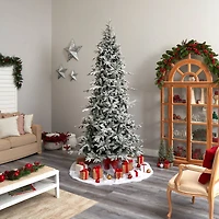 9.5ft. Pre-Lit Flocked Manchester Spruce Artificial Christmas Tree, 650 Lights