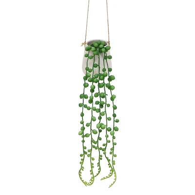 27" Hanging String of Pearls in White Ceramic Pot by Ashland®