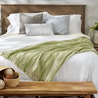 DII® Antique Green Braided Stripe Throw