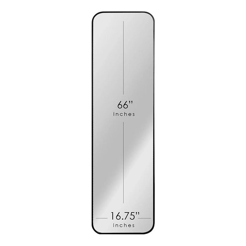 Black Steel Framed Full Length Floor Mirror with Easel - 17.5" x 66.5"