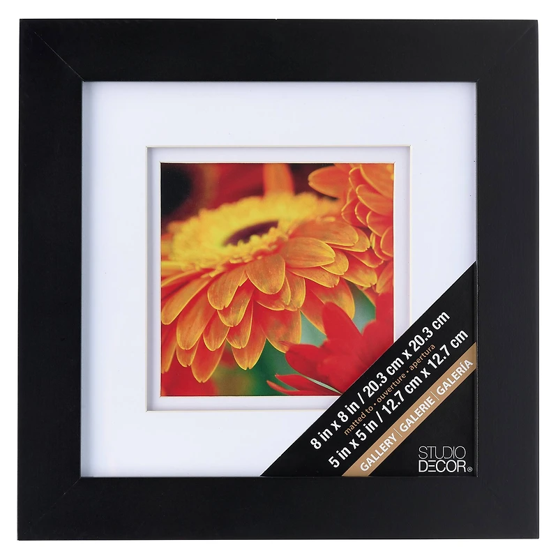 8 Pack: Black 5" x 5" Gallery Frame with Double Mat by Studio Décor®