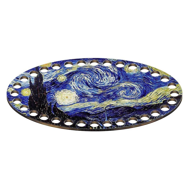 Wonderland Crafts Famous Paintings Starry Night Oval Thread Organizer