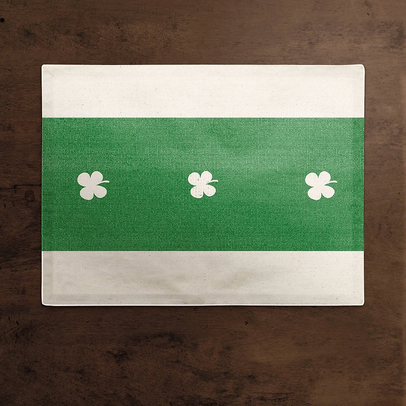Clover Green Stripes Placemat 18" x 14" Cotton Twill Placemat