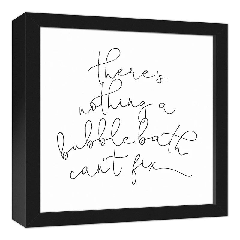 Bubble Bath 13.73" x 13.73" Black Framed Canvas