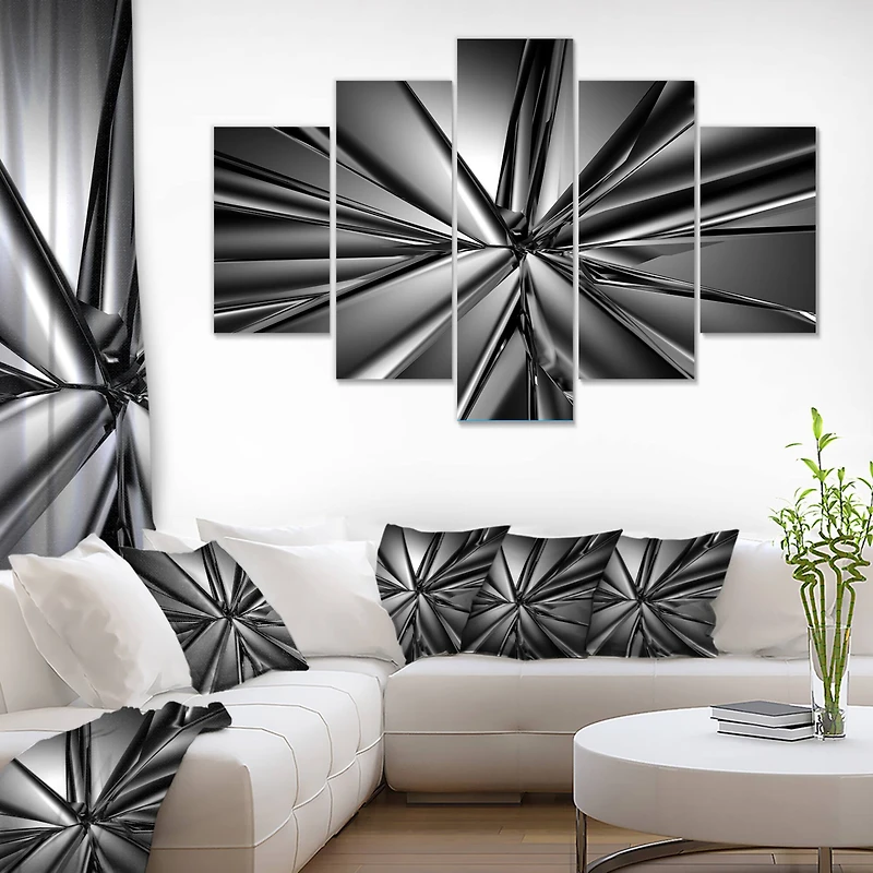 Designart - Futuristic Crystal Background - Contemporary Canvas Art Print