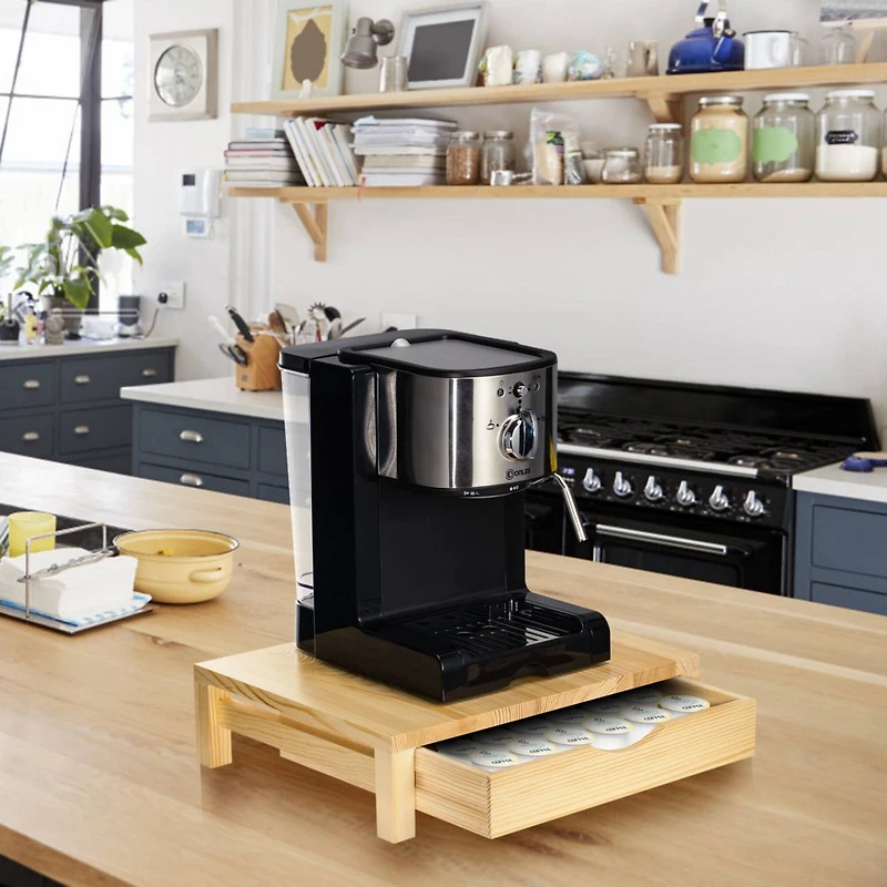 NEX™ 36-Pod Natural Rustic Wood Coffee Pod Holder for K-Cups