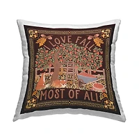 Stupell Industries Love Fall on Brown Outdoor Printed Pillow