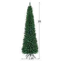 Costway 8ft. Unlit Pencil Artificial Christmas Tree