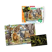 Puzzle Doubles! - Glow in the Dark Wildlife: 100 Pcs
