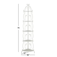 White Iron French Country Bakers Rack, 71" x 16" x 12"