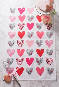DII® Hearts Collage Printed Dishtowels, 2ct.