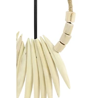 20" White Teak Wood Natural Necklace Sculpture