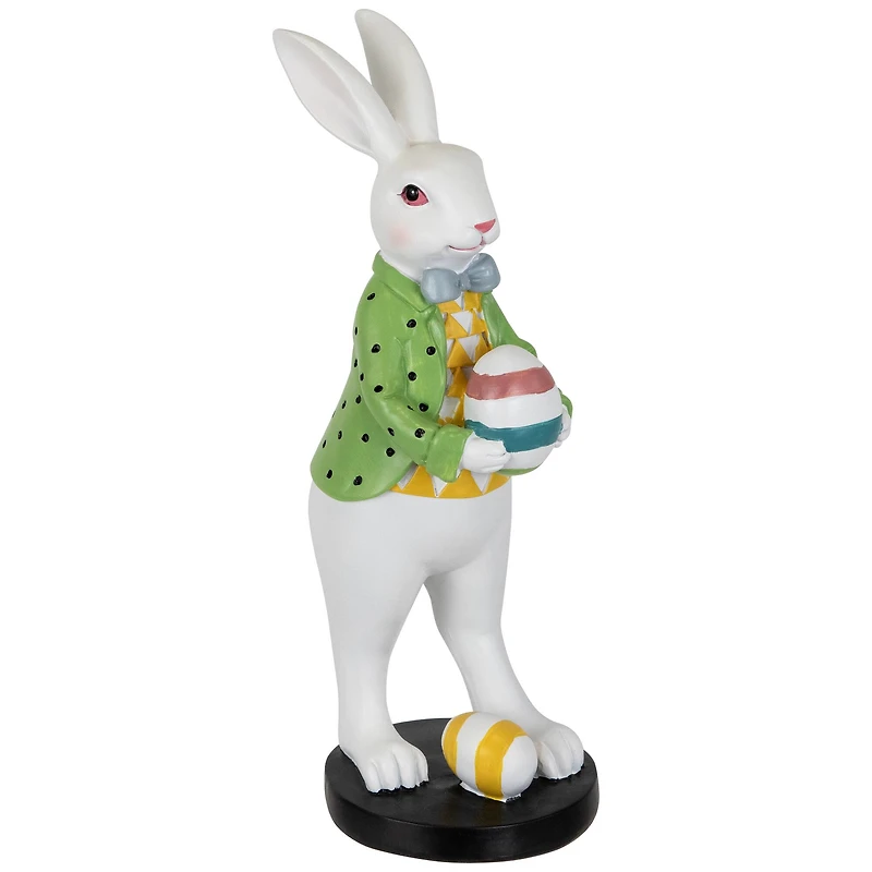11.5" Rabbit Holding Easter Egg Outdoor Garden Statue