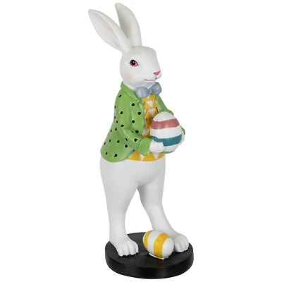 11.5" Rabbit Holding Easter Egg Outdoor Garden Statue