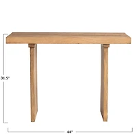 Hello Honey® 44" Natural Scandinavian Slatted Wood Console Table