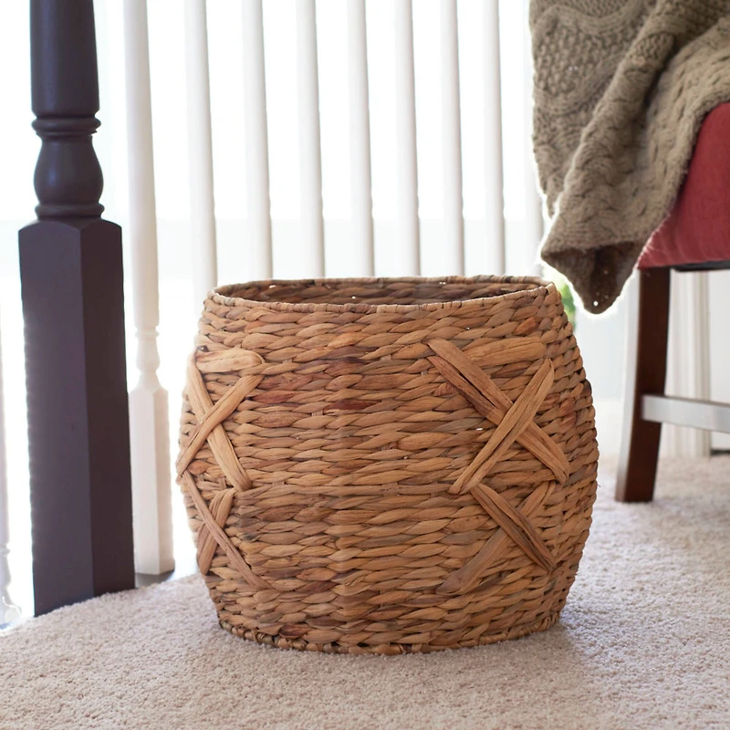 Household Essentials 16" X-Weave Round Wicker Floor Basket
