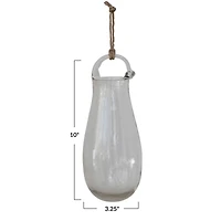 Hello Honey® 10" Clear Hand Blown Glass Hanging Vase